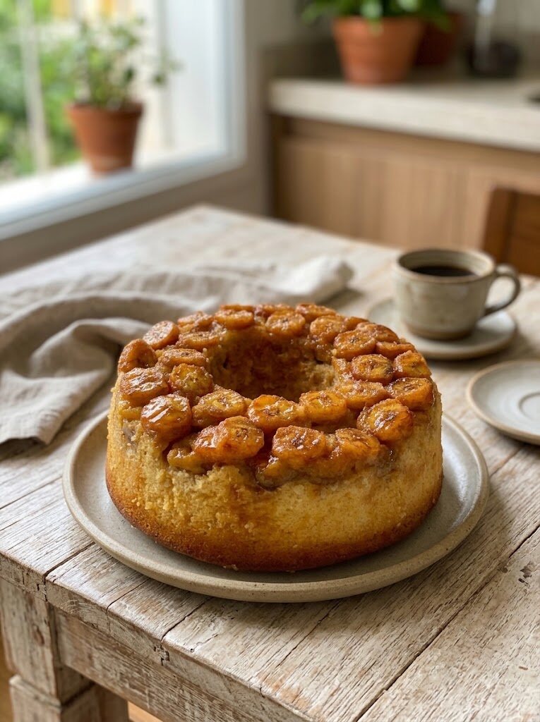 Bolo de banana caramelizada da Cia Casero